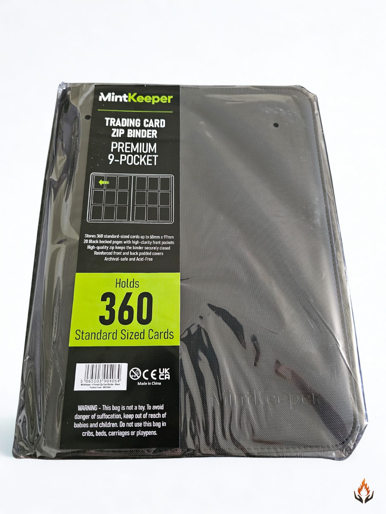 MintKeeper - 9 Pocket Premium Zip Trading Card Binder (Black)